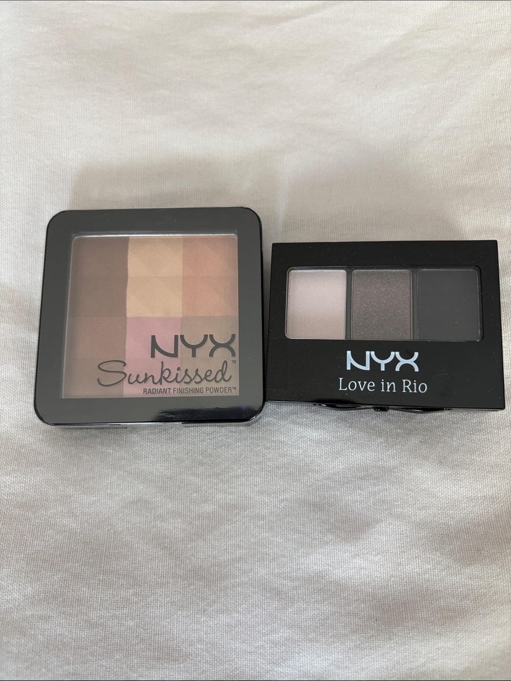 NYX Sunkissed Radiant Finishing Powder & Love in Rio Eye Palette - Neutral Tones